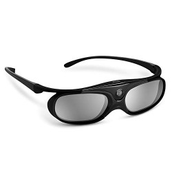 BOBLOV Active Shutter 3D Glasses DLP-Link USB for BenQ W1070 W700 Dell Projector (Black)