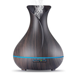 kapimo Aroma Essential Oil Diffuser Kapimo 400 ml Ultrasonic Cool Mist Humidifier with Color LED Lights Changing for Home Yoga Office Spa Bedroom Baby Room - Wood Grain