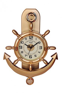 Altra Plastic Pendulum Wall Clock (45 cm x 30 cm x 5 cm, Copper)