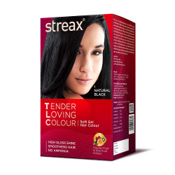  Streax Tlc Soft Gel Hair Colour, Natural Black, 170 ml