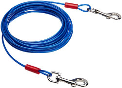 AmazonBasics Tie-Out Cable/Leash for Dogs up to 27 Kg, 25 Feet