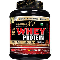 MuscleXP 100% Whey Protein (New WHEY Gold Standards) - 2Kg (4.4 lbs), Double Chocolate