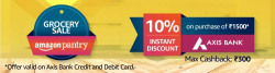 Axis Bank Offer : 10% INSTANT DISCOUNT ON GROCERY