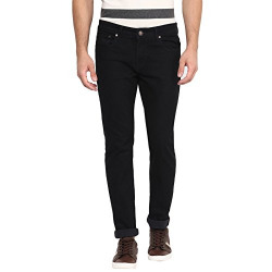 AMERICAN CREW Men's Black Straight Fit Jeans - 38 (ACJN144-38)