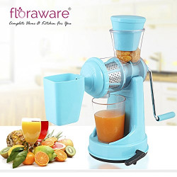 Floraware Plastic Fruit and Vegetable Juicer With Waste Collector, Blue