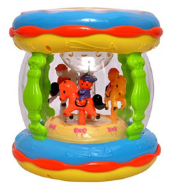 Toyshine Merry-go-Round Drum with 3D Lights and Music