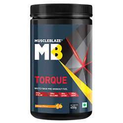 MuscleBlaze Torque Pre-Workout, 1.1 lb Orange (Orange, 450 g)