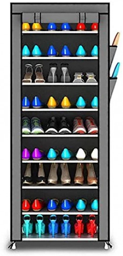 PAffy 9 Tier Shoe Rack Organiser, 23.4x11.7x65.5 Inches, Assorted