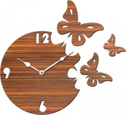 Basement Bazaar Analog 27 cm X 27 cm Wall Clock(Brown, Without Glass)