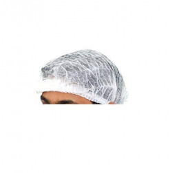 Aurum Creations-100 Pcs Disposable Stretchable White Caps - Cover Hair For Cooking & Hygiene