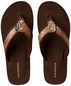 Peter England Men's Brown Flip Flops Thong Sandals - 9 UK/India (43EU)