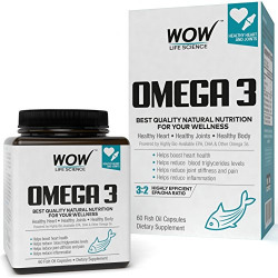 Wow Omega-3 Fish Oil 1000 mg Triple Strength 550 mg EPA 350 mg - 60 Capsules