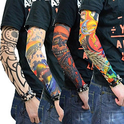 Krystle Driving UV Sun Protection Printed Tattoo Arm Sleeves for Dust and Pollution Protection - 1 Pair