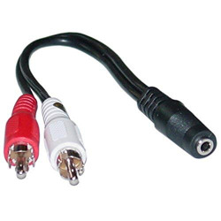 C&E M-CNE501241 3.5mm Stereo Female to Dual RCA Male Audio Adapter Cable (Red/White, 6-inch)