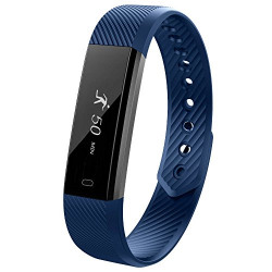 Fitness Tracker Watch, HolyHigh 115U Smart Fitness Tracker Band for Men Women Kids Unisex Sports Activity Tracker Watch with Step Counter Calories Burned Sleep Monitor SMS Notification Blue