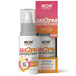WOW AM2PM SPF50 Water Resistant No Parabens & Mineral Oil Sunscreen Lotion, 100ml