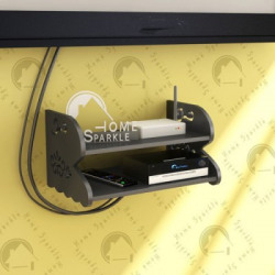 Home Sparkle set top box holder MDF Wall Shelf(Number of Shelves - 1, Black)