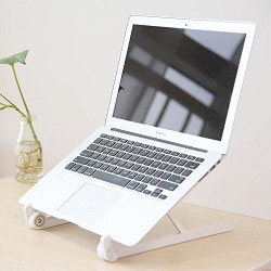 URBAN KINGS XGEAR White Colour Adjustable Foldable Portable Reinforced Nylon Ergonomic Laptop Stand Riser