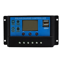 MagiDeal LCD Display 10A 20A amp Solar USB Charge Controller Regulator 12V/24V Auto Switch - 10a, One Size