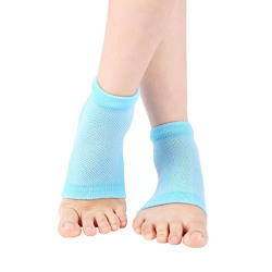 Purastep Unisex Silicone Gel Heel Socks with Spa Botanical GelPad (Free Size, Blue, 1 Pair)