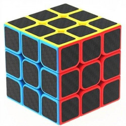 Emob High Speed Carbon Fiber Sticker 3x3 Colors Magic Rubik Cube Puzzle Toy with Adjustable Speed (5.5cm) (Muticolor)