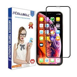 CELLBELL 11D Edge to Edge Tempered Glass Screen Protector with Installation Kit for iPhone X/Xs [Black]