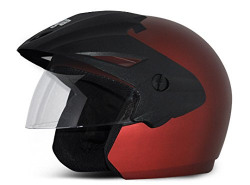 Vega Cruiser Open Face Helmet with Peak (Dull Burgundy, M)