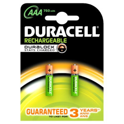Duracell Plus 5000166 AAA Rechargeable Batteries 750 mAh (Pack of 2, Green)