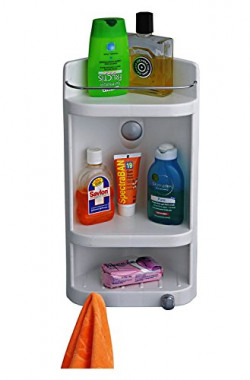 PARASNATH Plastic Caddy Small Heavy Corner Cabinet Shelf, 38x14x14cm (Multicolour)