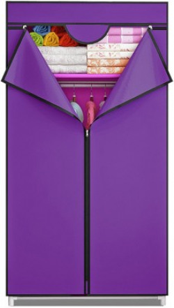 FurnCentral 2 Door PP Collapsible Wardrobe(Finish Color - Purple)