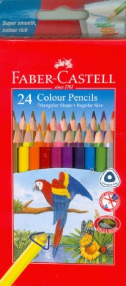 Faber-Castell 24 Triangular Colour Pencils (Cmg) Pencil(Assorted)