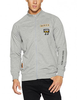 Amazon Brand - Symbol Men's Embroidered Fleece Jacket (AW17-ST-ZP-39_L_Light Grey Melange)
