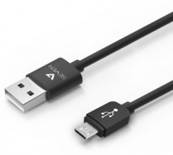 V7 Micro USB Cable – 2.0 Amp Fast Charging & High Speed Data Cable (1 M) Micro USB Cable(All Phones With Micro USB Port, Black, Sync and Charge Cable)
