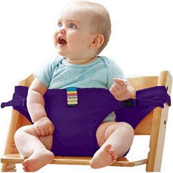 HOLIFE Baby Dining Chair Safety Belt Portable Seat Lunch Stretch Wrap Feeding Harness Booster (Purple)