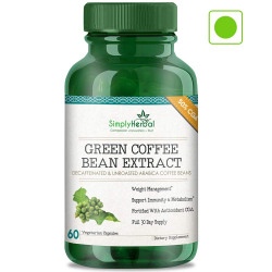  Simply Herbal Green Coffee Bean Extract Pure 800 Mg 100% Natural Weight Loss Supplement - 60 Capsules
