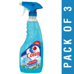 Colin Glass Cleaner Pump 2X More Shine with shine Boosters, 500ml (Pack of 3)