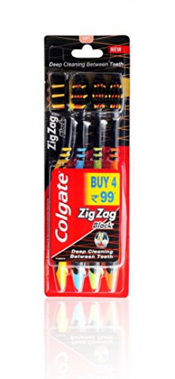Colgate Zig Zag Black Soft Toothbrush Saver Pack - 4 Brushes