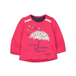 Mothercare Baby Girls' Animal Print Regular Fit T-Shirt (QB608-1_Pink_12-18 M)