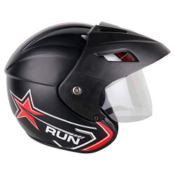 Mototrance TC-2102 Open Face Helmet (Black, L)