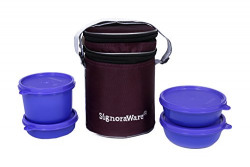 Signoraware Perfect Lunch Box with Bag, 15cm, Violet