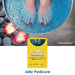 GlutaGlow Gel - Natural and Luxury Foot Spa At Home - Jelly Pedi Foot Soak for Pedicure, For Refreshing, Moisturizing and Rejuvenating Feet- 5 Treatment in One Pack