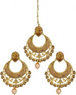 Zaveri Pearls Zinc Jewel Set(Gold)