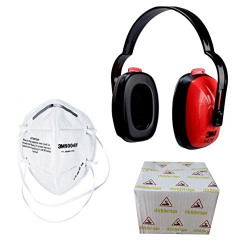 3M 1426-9004IN-P1 Antipollution Dusk or Mist Face Mask Bike or Scooter Riding Respirator and Multi Position Earmuff Combo