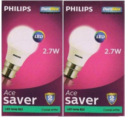 Philips 2.7 W Standard B22 LED Bulb(Yellow, Pack of 2)