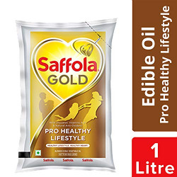  Saffola Gold, Pro Healthy Lifestyle Edible Oil, Pouch, 1 L