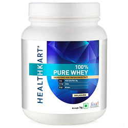 HealthKart 100% Pure Raw Whey Protein Concentrate, 1 Kg/2.2 lb (Unflavoured)