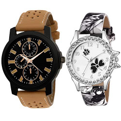 Rustet Analogue Black and White Dial Boy's and Girl's Bracelet Watch Combo - Pack of 2