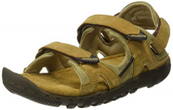 Woodland Men's Camel Leather Sandals-9 UK/India (43 EU) (GD 0491108WSA)