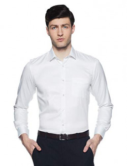 Peter England Men's Checkered Slim Fit Formal Shirt (PESFMSLPR66853_White_40)