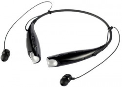 LECO Universal HBS-730 wireless stereo neckband style Bluetooth Headset with Mic(Black, In the Ear)